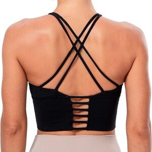 Women's Black Strappy Back Bralette